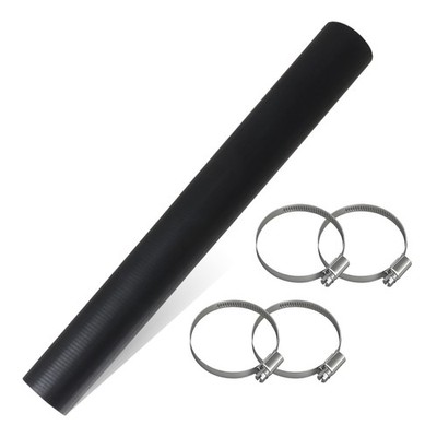 Black Rubber 1 1/2'' ID Gas Fuel Filler Hose w/4 Clamps 15 7/8'' for Fuel Line