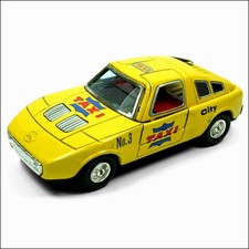 Vintage Tin Plate Mecedes C111 Yellow Taxi Toy Yone Yoneya Japan
