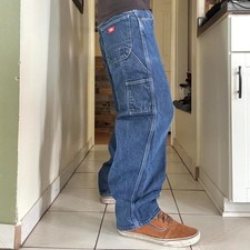 Dickies Baggy Dark Wash Denim Carpenter Jeans Size Mens Size 38x30