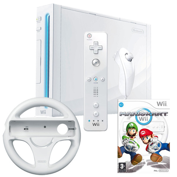 Pack: Wii + Wiimote + Nunchuk + Mario Kart Wii + Volante [PO42708]