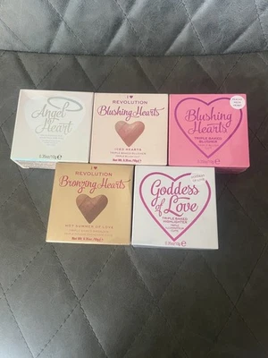 MAKEUP REVOLUTION Revolution Heart Shape Blusher/Bronzer/Highlighter *Choose Item*