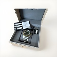 Hamilton Khaki Navy Automatic Green Dial Stainless Steel Men's Watch Box Papers