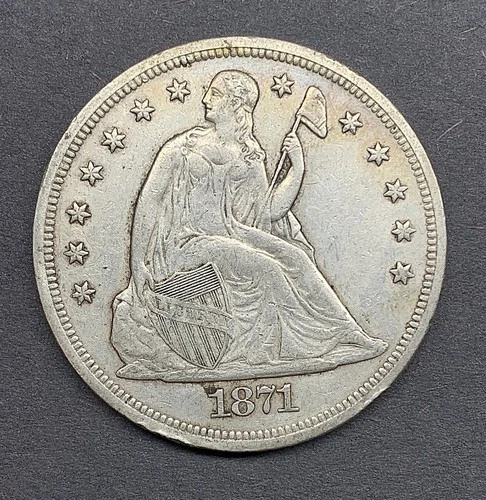 1871-P Seated Liberty Dollar — photo from the most recent tracked eBay sale