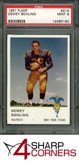 1961 Fleer #214 Dewey Bohling RC PSA 9 SET BREAK