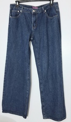Edikted Jeans Size XL Raelynn Washed Low Rise Baggy Wide Leg Dark Wash NEW
