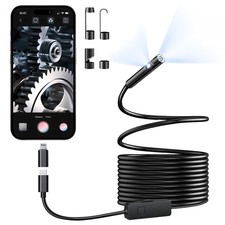 [Dual-Lens] Endoscope Camera with Light, 1920P HD Borescope 8+1 Black 