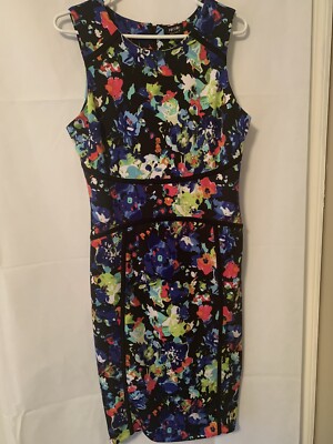 Nicole Miller Ladies Floral Dress, Black, Size Large - Sleeveless | eBay