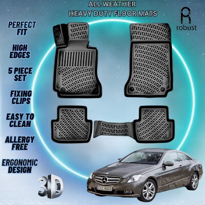 Custom Floor Mats Fits Mercedes E-Class Coupe 2009-2017 TPE Rubber All Weather