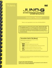 Roland Juno-G Synthesizer Owner's Manual AND Service Notes