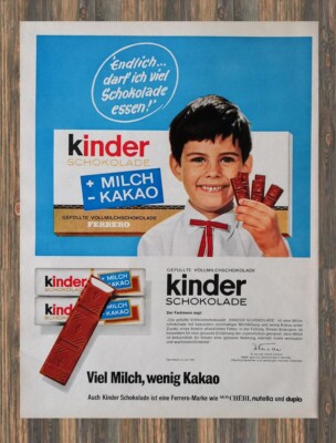 Kinder Chocolate - Advertising Advertisement Original Advertising 1967