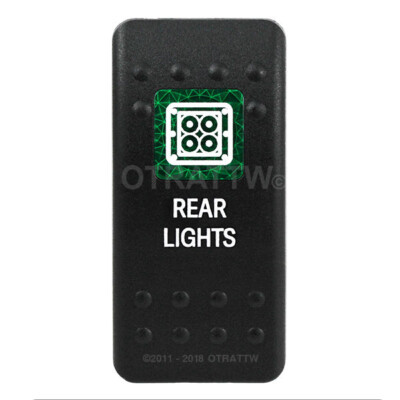 OTRATTW Carling Technologies Contura II Rocker Switch, REAR LIGHTS, GREEN LENS
