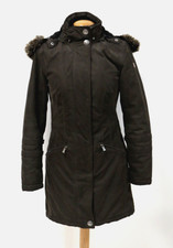 Wellensteyn Parka Coat Khaki Fur Trim Removable Hood Thick Outdoor Uk Xs Vgc