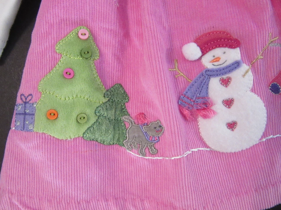 Sophie Rose Baby Girls 3 - 6 mo Holiday Christmas Snowman 2 pc Dress Tights New - Image 3 of 4