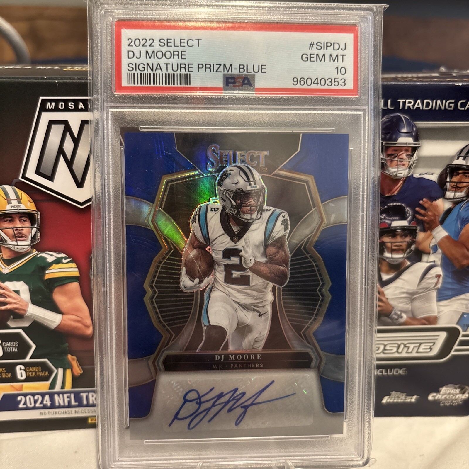 DJ Moore prism blue 2022 select PSA Gem mint 10 autograph/75