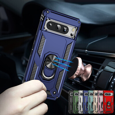 For Google Pixel 9/10A/10 Pro XL Shockproof Rubber Ring Stand Case Armor Cover