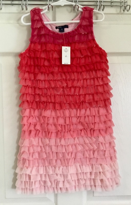 NWT GAP spring Easter ombré tulle ruffles dress size S 6/7