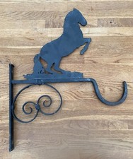 Kute żelazo Koń Bootknecht do montażu na ścianie Vintage Jeździec Ręcznie robiony