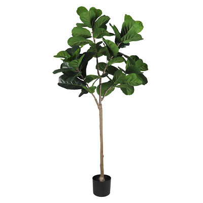 Artificial Fiddle Leaf Fig Tree with Plastic Pot For Indoor Outdoor Festival