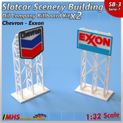 Slot Car Scenery Oil Company Billboards Exxon - Chevron Scalextric, Carrera