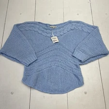 Davi & Dani Blue Cable Knit Sweater Women’s Size Medium New