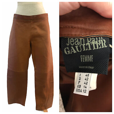 Vintage Jean Paul Gaultier Femme Brown Leather Pants | eBay