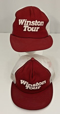 Pair Vintage Winston Racing Tour Snapback Hats Caps Mesh Challenger Caps