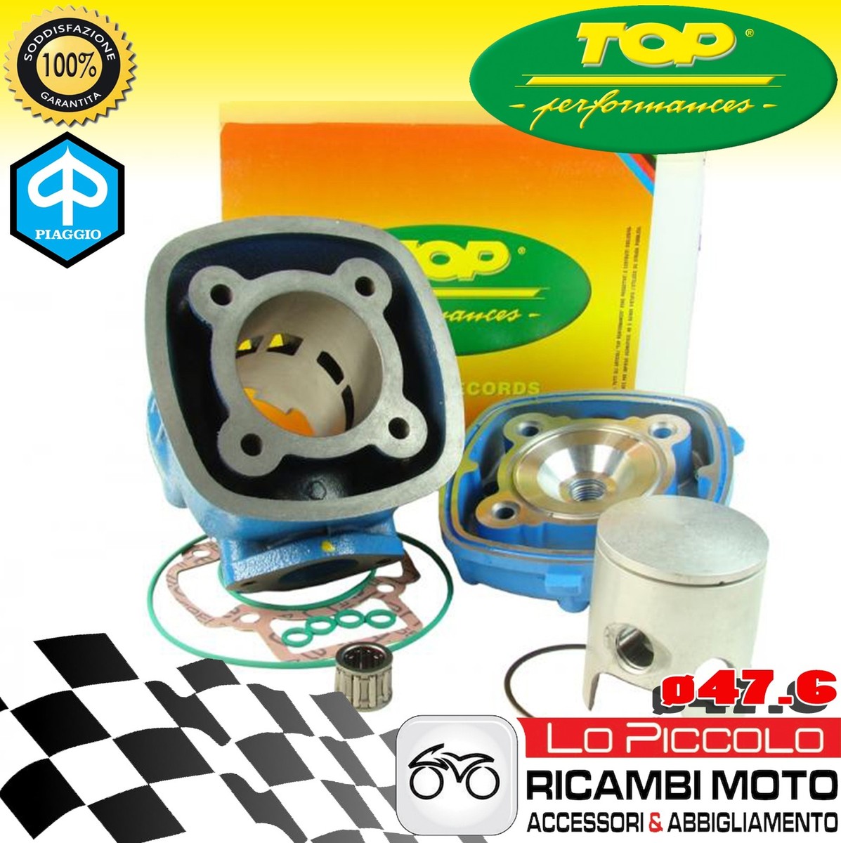 KIT CILINDRO TOP DUE PLUS BLU PIAGGIO 50 NRG MC2 MC3