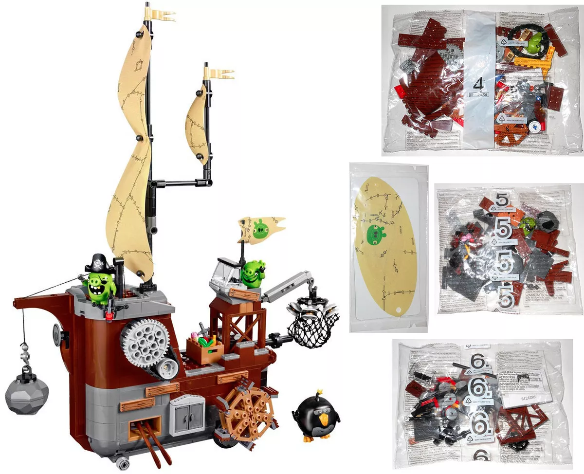 LEGO 75825 Piggy Pirate Ship (NEW SEALED BAGS 4, 5, 6 + Cloth Parts) Angry  Birds