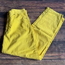 Versace Classic V2 Yellow Straight Leg Trousers Made In Italy W32 L30