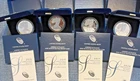 2016, 2017 & 2019,2020 W American Silver Eagle Proof Coin lot of 4 with OGP/COA