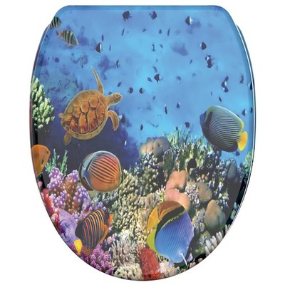 WC SITZ TOILETTENDECKEL KLODECKEL SITZE DECKEL MIT ABSENKAUTOMATIK BLAU OCEAN
