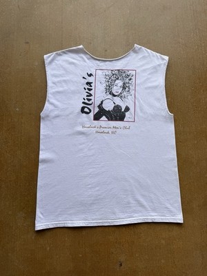 VTG Olivia De Berardinis Pinup Girl Artist Men s Strip Club Tank Top Cutoff XL