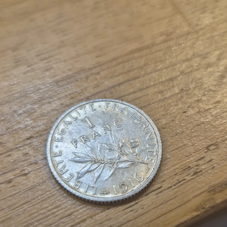 Lot 9 pièces France 1 Franc Argent Semeuse 1915-1917 « République Française » - Photo 3/4