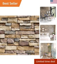 18"x120" Brick Wallpaper Peel and Stick Modern Stone Contact Paper Backsplash...