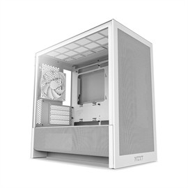 NZXT CCH31FW01 H3 Flow Micro ATX PC Case White Clear Glass