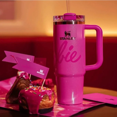 #ad #ad Stanley x Barbie Quencher H2.0 Tumbler 40oz – Pink Glitter Cup with Handle $45.00