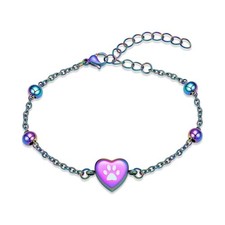 Urn Bracelet for Ashes for Men Dog Cat Paw Print Pet Cremation Jewelry Adjust...