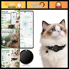 Smart GPS Cat Collar - Waterproof Pet Tracker, No Monthly Fee, Advanced Tracking