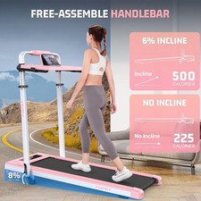 2.5HP Walking/Running Pad Treadmill with Desk, 300lbs Incline Foldable Treadmill