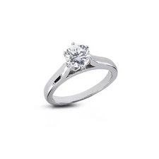 1ct H SI2 Round Natural Certified Diamond 950 Plat. Solitaire Engagement Ring