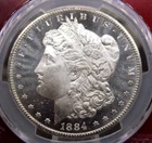 1884 "CC" Morgan Dollar $1 PCGS MS64 DMPL CAC #160 Deep Mirror Proof Like ECC&C