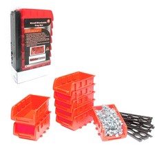 8 Stackable Storage Bins Plastic Small Container Organizer Parts Tray Wall Mount