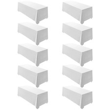 10 Pack White Rectangle Tablecloth 90 x 132-inch Rectangular Polyester Table ...