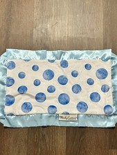 Minky Couture Lovey Security Blanket Baby Toddler Mini Plush Blue Wht Polka Dot
