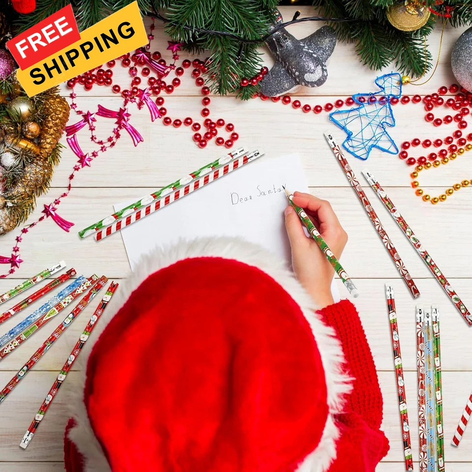 Kesote Christmas Pencils for Kids with Erasers Party Green - Image 3 of 4