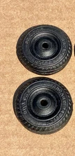 2 ARCADE  30 X 5.25 BALLOON BLACK rubber tread TIRES 1-5/16" od- cast iron toys