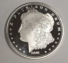 1 oz .999 Silver Round ~ SMI Morgan Dollar Design
