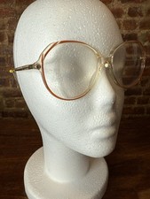 Vintage Metzler Made In Germany Eye Glasses Frame Only Oversized Clear Pink