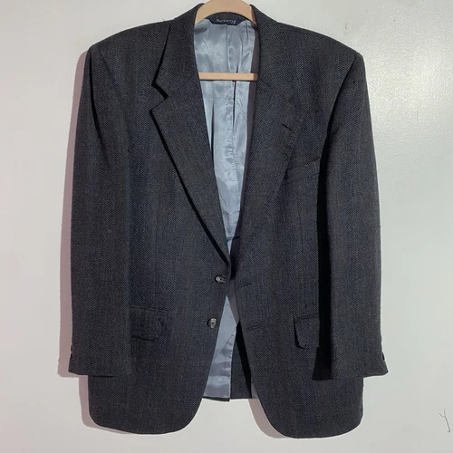 Giacca tuta vintage Burberrys blazer uomo lana quadri business sport cappotto NO TAGLIA LEGGI