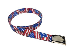 Men's, Waving Flag Nylon Web Belt, 1.25" X 60", Made in the USA